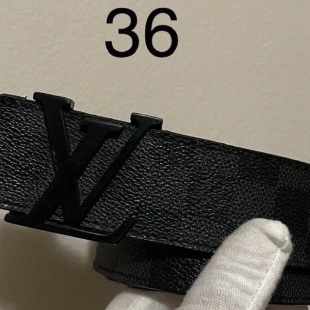 Louis Vuitton LV Initial Reversible Belt Damier Graphite Leather 36/90 - Picture 2 of 2